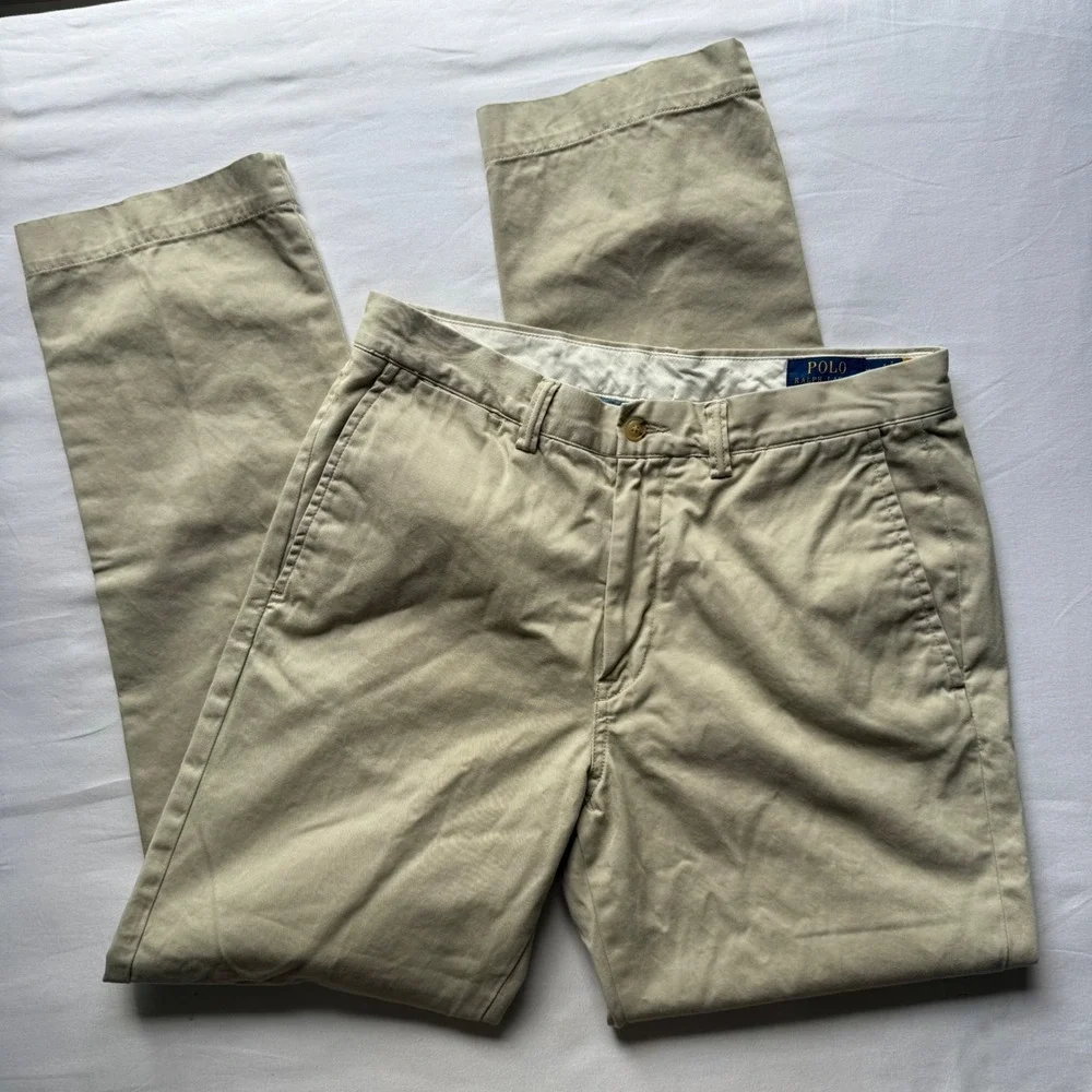 Polo Ralph Lauren Mens Classic Fit Chino Pants Tan Khaki Twill 32x32